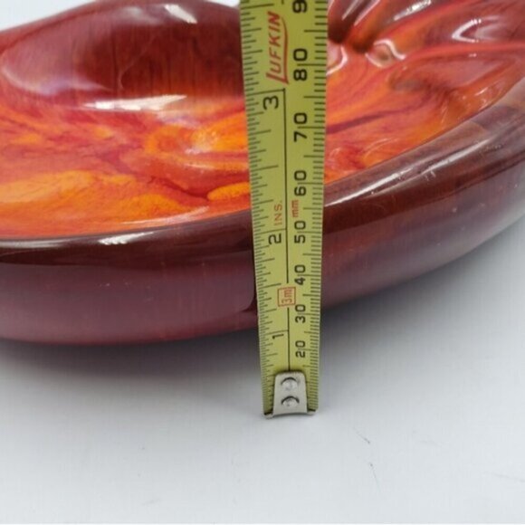 CCC Canada Pottery Red Orange Kidney Candy Trinket Dish - Picture 12 of 13